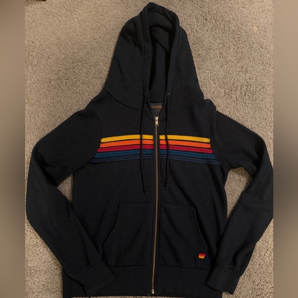 5 STRIPE HOODIE - CHARCOAL SMALL - Picture 2 of 6